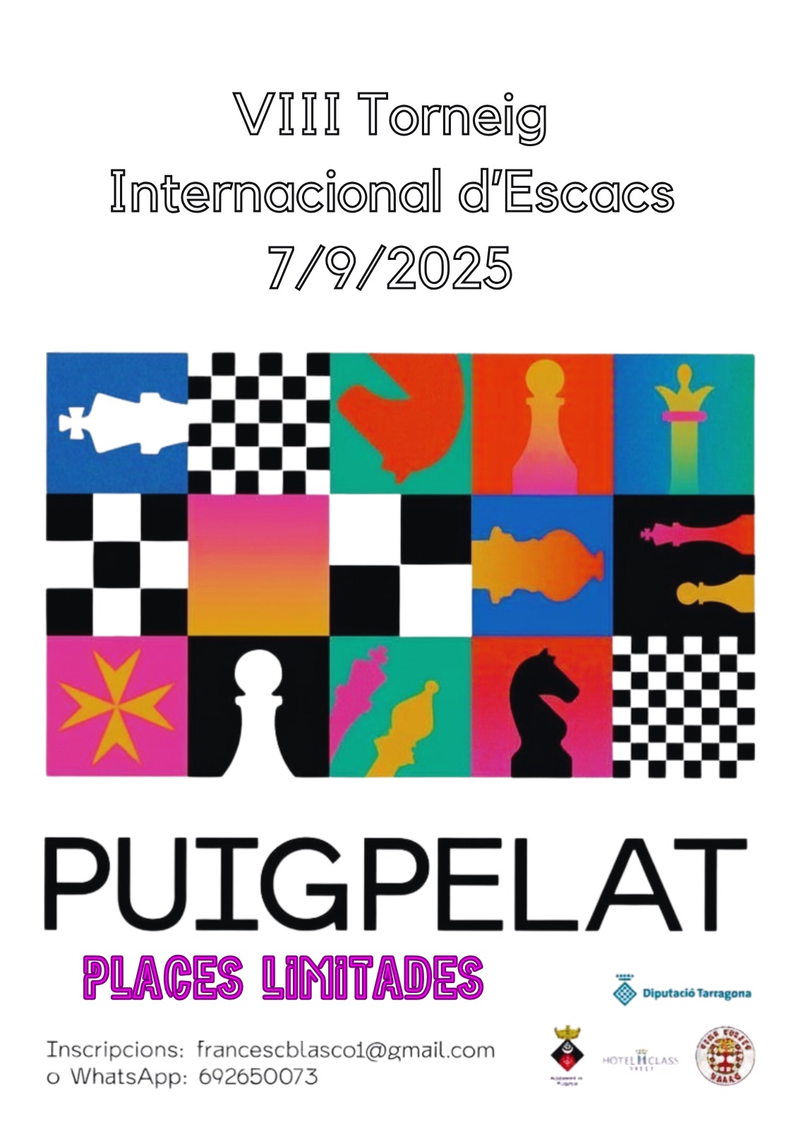 Cartell VIII Torneig Internacional d'Escacs Puigpelat